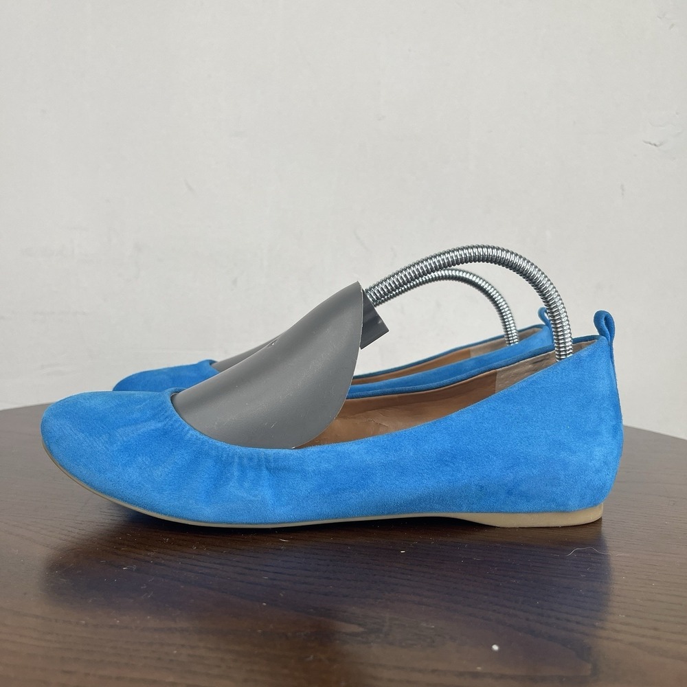 Audrey Brooke Newport Shoes Women's 8M Blue Suede Comfort Ballet Flats Loafers
